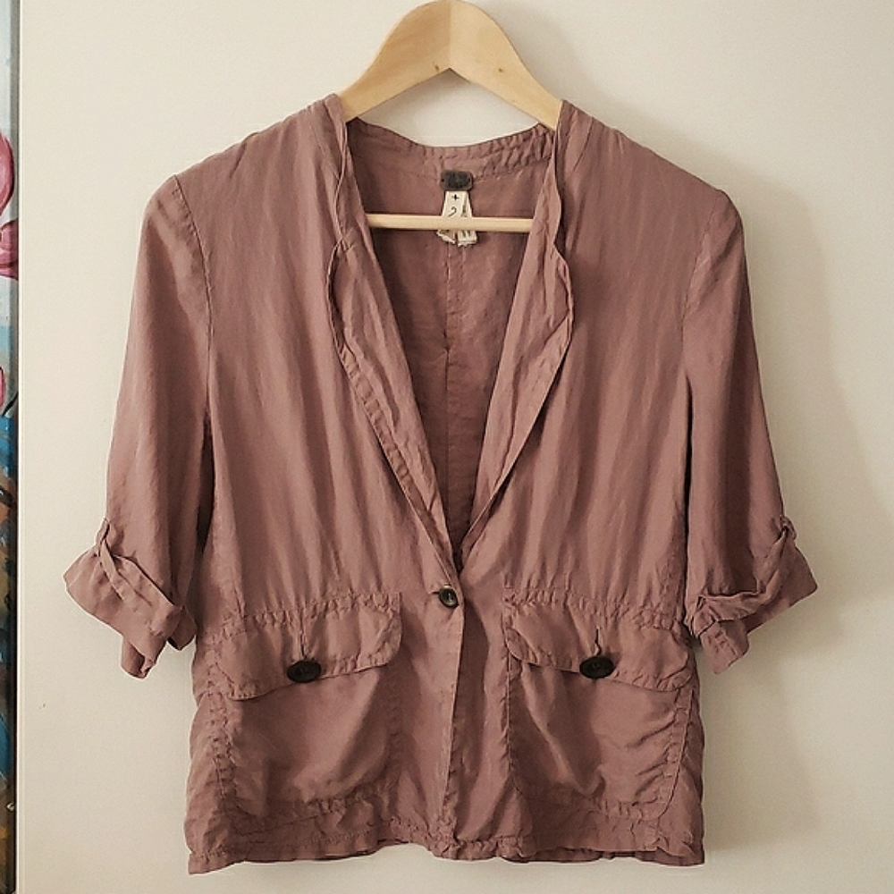 We The Free 100% Silk Short Sleeve Jacket Size 2